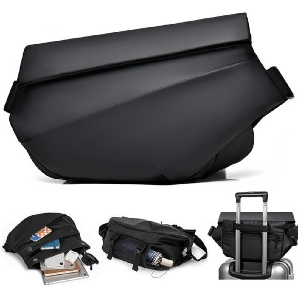 Expandable sling bag crossbody backpack waterproof anti theft chest shoulder bag